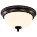 SATCO/NUVO Center Lock 11 Inch LED Flush Mount 19W 3000K Mahogany Bronze Finish Frosted Glass (62-1557)