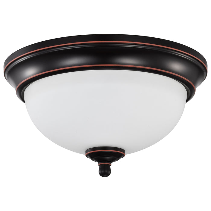 SATCO/NUVO Center Lock 11 Inch LED Flush Mount 19W 3000K Mahogany Bronze Finish Frosted Glass (62-1557)