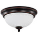 SATCO/NUVO Center Lock 11 Inch LED Flush Mount 19W 3000K Mahogany Bronze Finish Frosted Glass (62-1557)