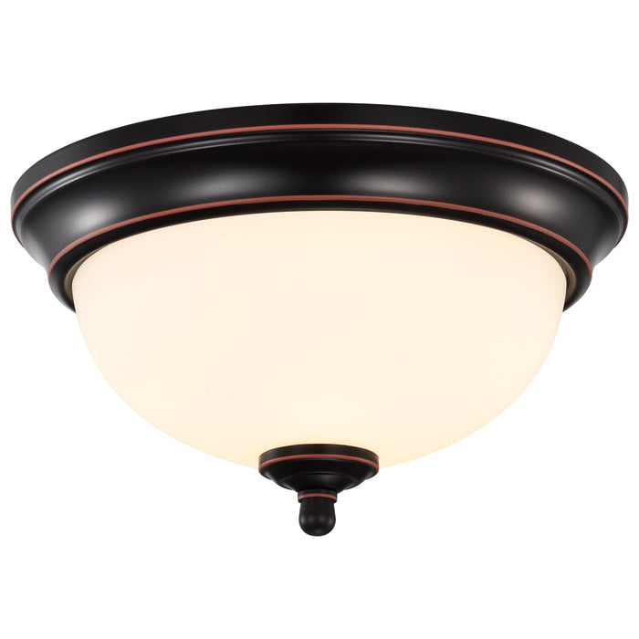 SATCO/NUVO Center Lock 11 Inch LED Flush Mount 19W 3000K Mahogany Bronze Finish Frosted Glass (62-1557)