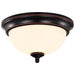 SATCO/NUVO Center Lock 11 Inch LED Flush Mount 19W 3000K Mahogany Bronze Finish Frosted Glass (62-1557)