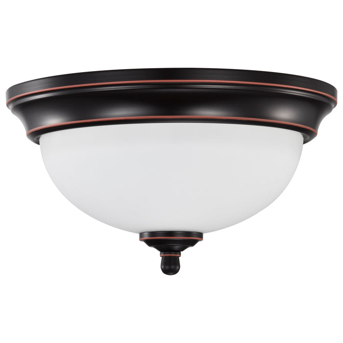 SATCO/NUVO Center Lock 11 Inch LED Flush Mount 19W 3000K Mahogany Bronze Finish Frosted Glass (62-1557)