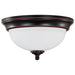 SATCO/NUVO Center Lock 11 Inch LED Flush Mount 19W 3000K Mahogany Bronze Finish Frosted Glass (62-1557)