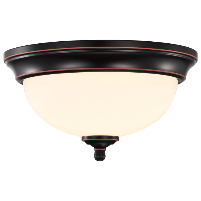 SATCO/NUVO Center Lock 11 Inch LED Flush Mount 19W 3000K Mahogany Bronze Finish Frosted Glass (62-1557)