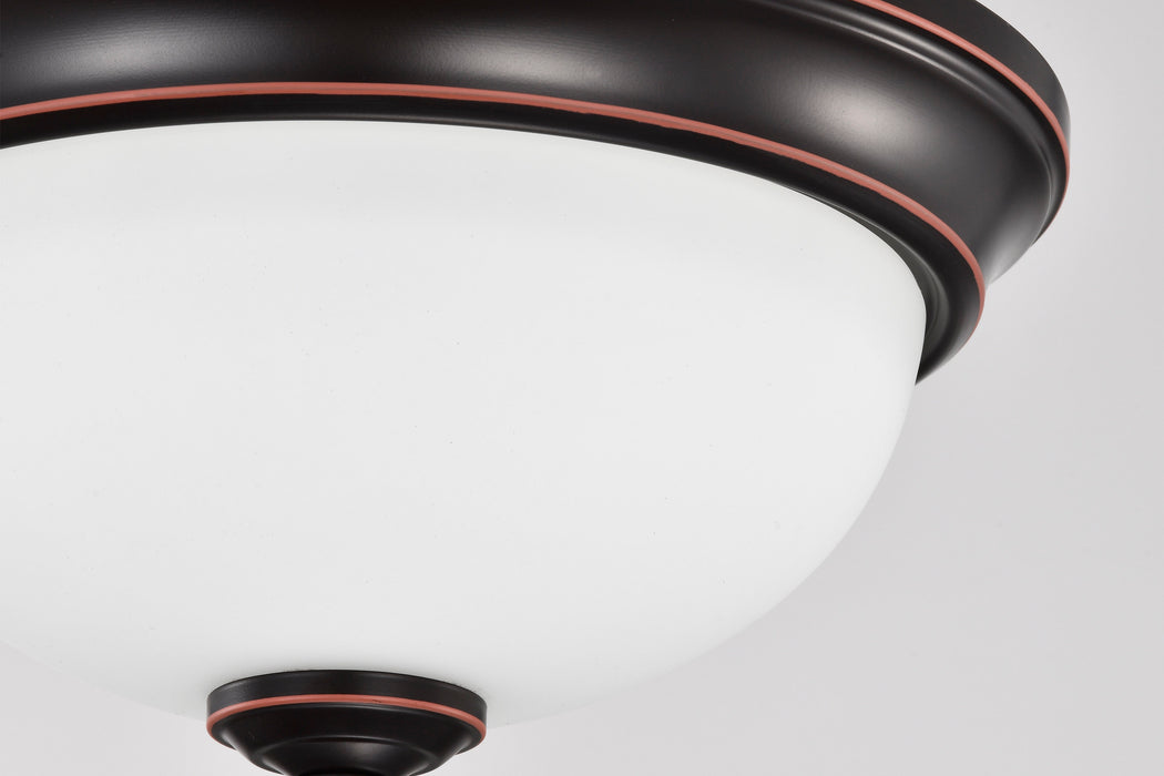 SATCO/NUVO Center Lock 11 Inch LED Flush Mount 19W 3000K Mahogany Bronze Finish Frosted Glass (62-1557)