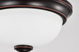 SATCO/NUVO Center Lock 11 Inch LED Flush Mount 19W 3000K Mahogany Bronze Finish Frosted Glass (62-1557)