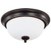 SATCO/NUVO Center Lock 13 Inch LED Flush Mount 19W 3000K Mahogany Bronze Finish Frosted Glass (62-1558)