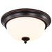 SATCO/NUVO Center Lock 13 Inch LED Flush Mount 19W 3000K Mahogany Bronze Finish Frosted Glass (62-1558)