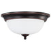 SATCO/NUVO Center Lock 13 Inch LED Flush Mount 19W 3000K Mahogany Bronze Finish Frosted Glass (62-1558)