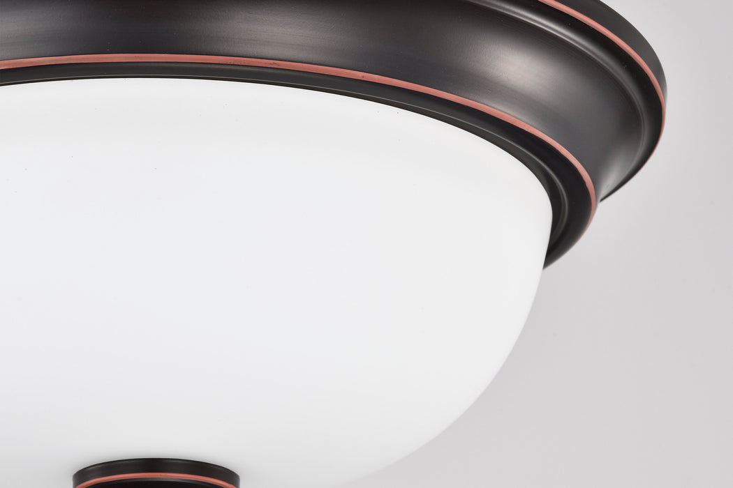SATCO/NUVO Center Lock 13 Inch LED Flush Mount 19W 3000K Mahogany Bronze Finish Frosted Glass (62-1558)