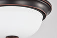 SATCO/NUVO Center Lock 13 Inch LED Flush Mount 19W 3000K Mahogany Bronze Finish Frosted Glass (62-1558)