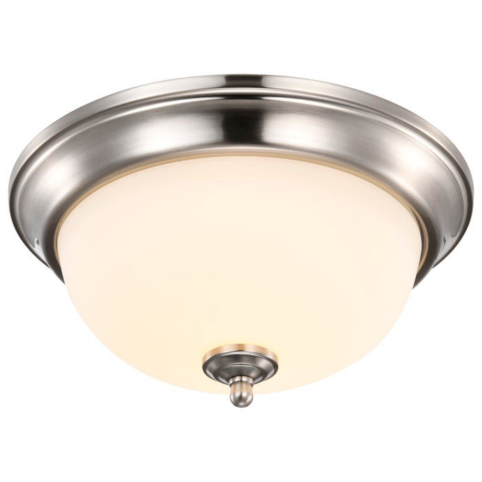 SATCO/NUVO Center Lock 13 Inch LED Flush Mount 19W 3000K Brushed Nickel Finish Frosted Glass (62-1560)