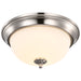 SATCO/NUVO Center Lock 13 Inch LED Flush Mount 19W 3000K Brushed Nickel Finish Frosted Glass (62-1560)