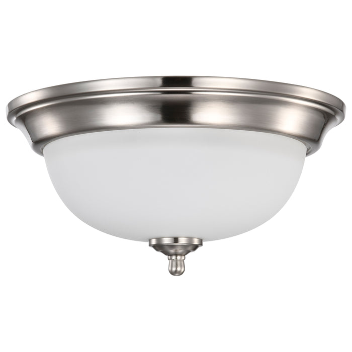 SATCO/NUVO Center Lock 13 Inch LED Flush Mount 19W 3000K Brushed Nickel Finish Frosted Glass (62-1560)