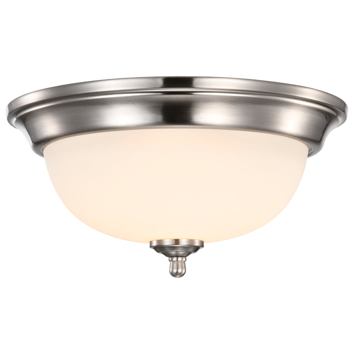 SATCO/NUVO Center Lock 13 Inch LED Flush Mount 19W 3000K Brushed Nickel Finish Frosted Glass (62-1560)