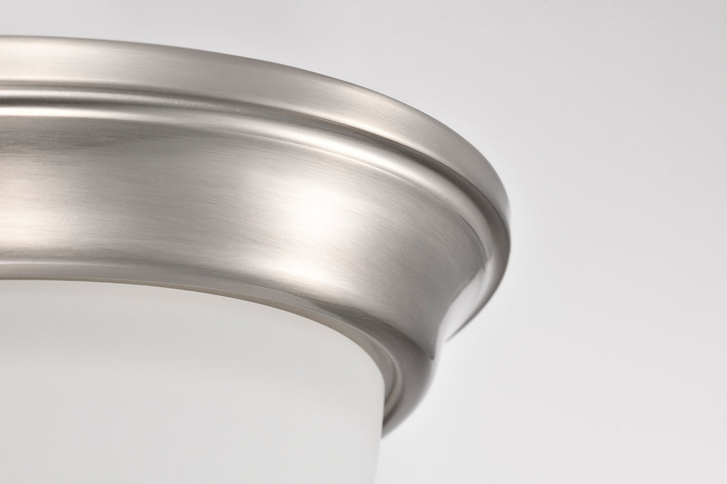 SATCO/NUVO Center Lock 13 Inch LED Flush Mount 19W 3000K Brushed Nickel Finish Frosted Glass (62-1560)