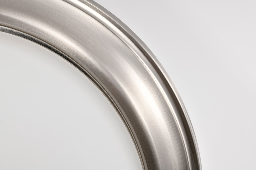 SATCO/NUVO Center Lock 13 Inch LED Flush Mount 19W 3000K Brushed Nickel Finish Frosted Glass (62-1560)