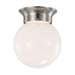 SATCO/NUVO 8W 6 Inch LED Flush Mount Fixture 3000K Dimmable Brushed Nickel Frosted Glass (62-1565)