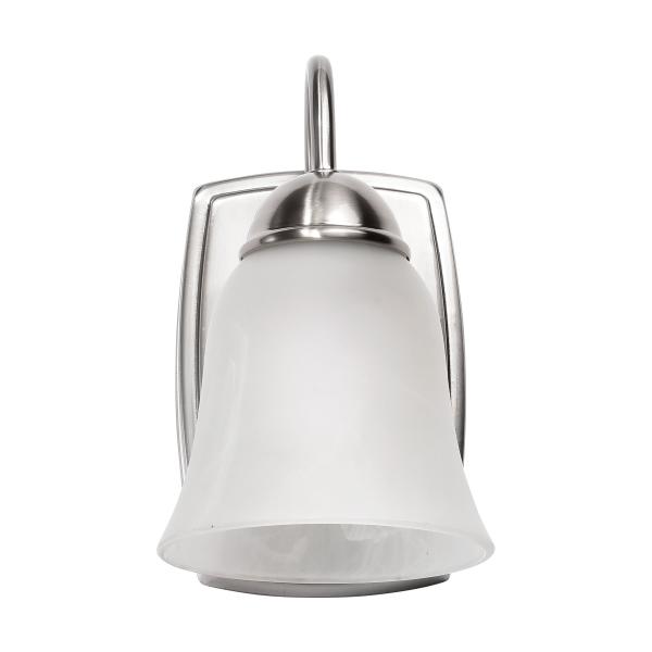 SATCO/NUVO 8W LED 1-Light Vanity Fixture 3000K Brushed Nickel With Alabaster Glass (62-1567)