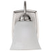 SATCO/NUVO 8W LED 1 Light Vanity Fixture 3000K Brushed Nickel With Alabaster Glass With Switch (62-1569)