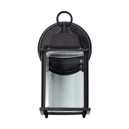 SATCO/NUVO 8W 3000K LED Cube Lantern Black Finish Clear Beveled Glass (62-1571)