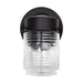 SATCO/NUVO 8W 1-Light Porch Wall Mason Jar Fixture 3000K Black Finish With Clear Glass (62-1573)