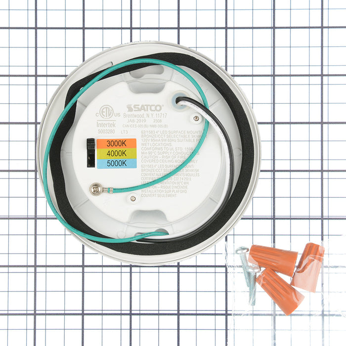 SATCO/NUVO 4 Inch LED Surface Mount Fixture CCT Selectable 3000K/4000K/5000K Bronze (62-1583)