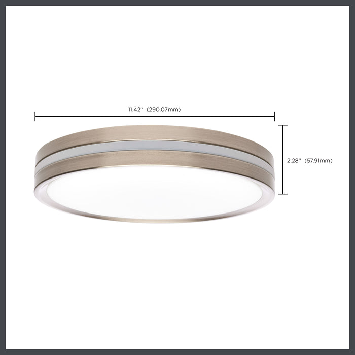 SATCO/NUVO 11 Inch Surface Mount With Night Light CCT Selectable 2700K/3000K/3500K/4000K/5000K Brushed Nickel Finish (62-1690)