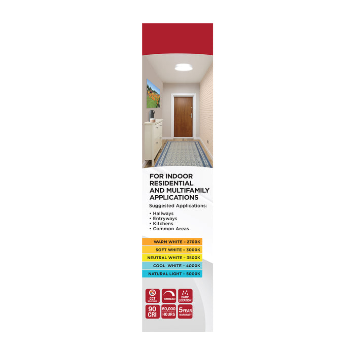 SATCO/NUVO Selene 13 Inch 22W LED Flush Mount CCT Selectable 2700K/3000K/3500K/4000K/500K White Finish (62-1695)