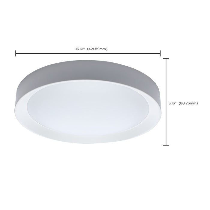 SATCO/NUVO Selene 17 Inch 27W LED Flush Mount CCT Selectable 2700K/3000K/3500K/4000K/5000K White Finish (62-1697)