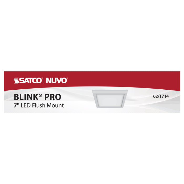 SATCO/NUVO Blink - 11W 7 Inch LED Fixture CCT Selectable 2700K/3000K/3500K/4000K/5000K Square Shape White Finish 120V (62-1714)
