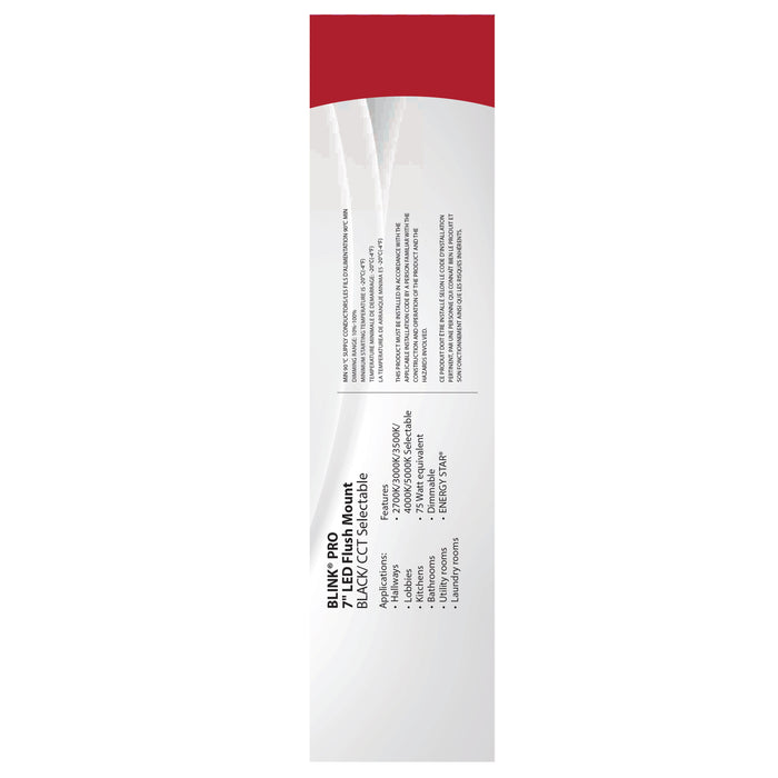 SATCO/NUVO Blink - 11W 7 Inch LED Fixture CCT Selectable 2700K/3000K/3500K/4000K/5000K Square Shape Black Finish 120V (62-1715)