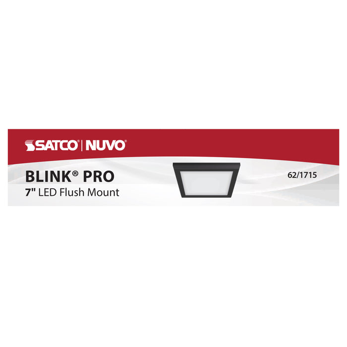 SATCO/NUVO Blink - 11W 7 Inch LED Fixture CCT Selectable 2700K/3000K/3500K/4000K/5000K Square Shape Black Finish 120V (62-1715)