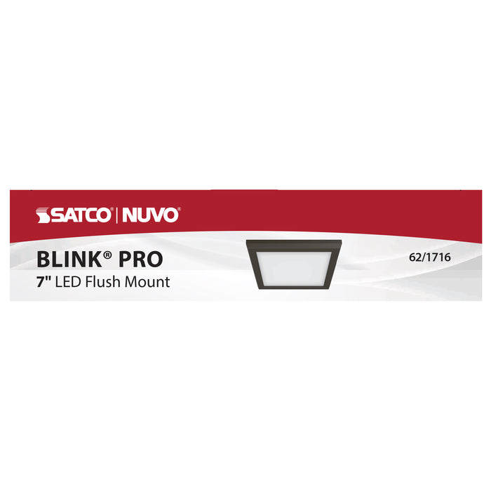 SATCO/NUVO Blink - 11W 7 Inch LED Fixture CCT Selectable 2700K/3000K/3500K/4000K/5000K Square Shape Bronze Finish 120V (62-1716)