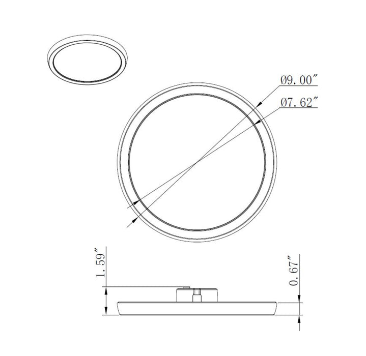 SATCO/NUVO Blink - 13W 9 Inch LED Fixture CCT Selectable 2700K/3000K/3500K/4000K/5000K Round Shape: White Finish 120V (62-1720)