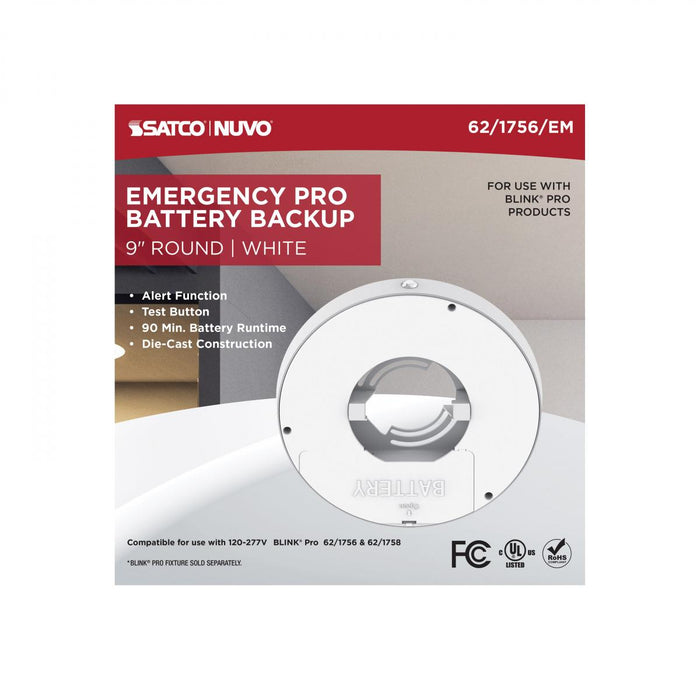 SATCO/NUVO 9 Inch Round 11W BLINK Pro Surface Mounted LED Downlight 3000K 130Lm White (62-1756)