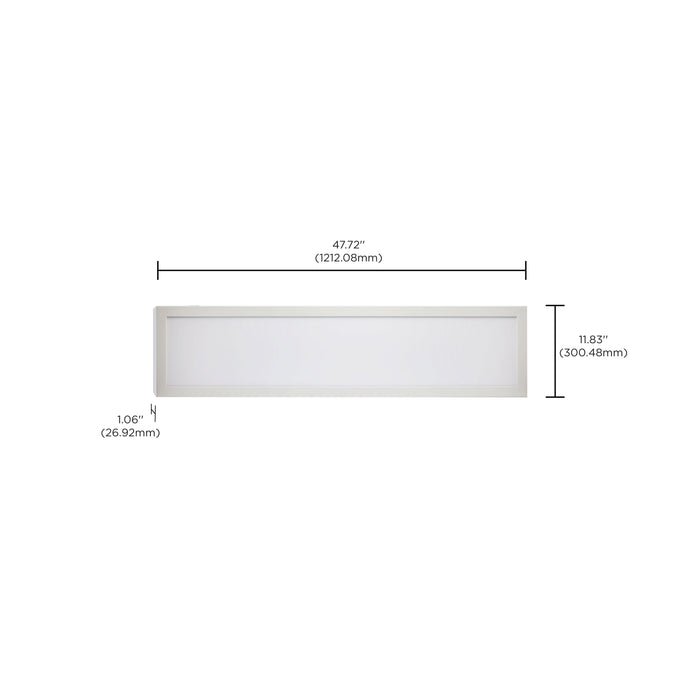 SATCO/NUVO Blink Pro - 47W 12 X 48 Inch Surface Mount LED CCT Selectable 2700K/3000K/3500K/4000K/5000K 90 CRI White 120/277V Rectangular (62-1775)