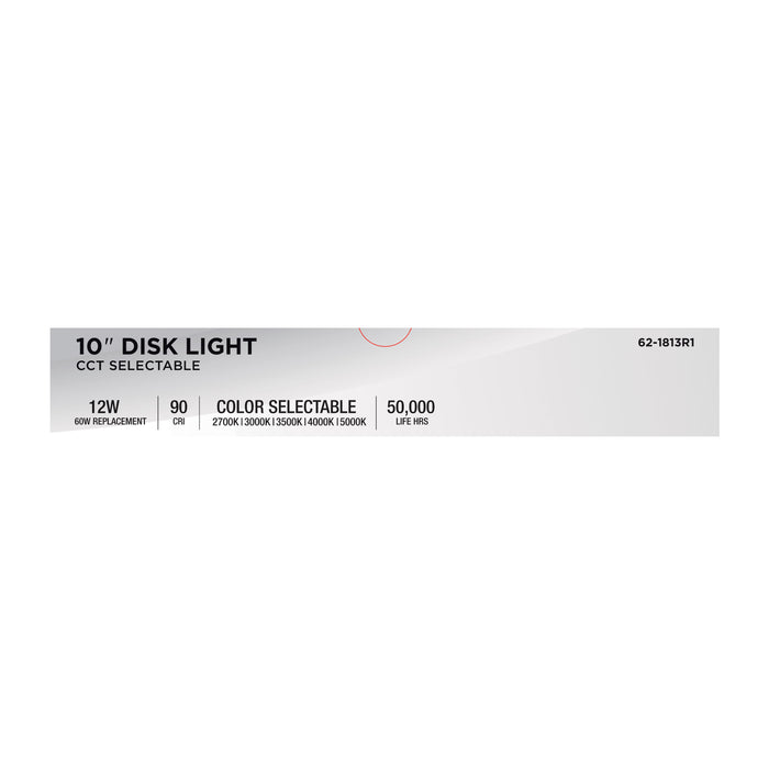 SATCO/NUVO 10 Inch LED Disk Light CCT Selectable 2700K/3000K/3500K/4000K/5000K Bronze Finish (62-1813R1)