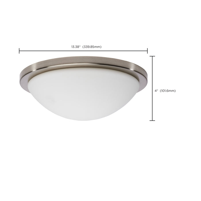 SATCO/NUVO Button 13 Inch LED Flush Mount Fixture Brushed Nickel Finish CCT Selectable 3000K/4000K/5000K 120V (62-1843)