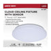 SATCO/NUVO 11 Inch LED Cloud Fixture With Sensor 11.5W CCT Selectable 2700K/3000K/3500K/4000K/5000K Round Shape White Finish 120V (62-1851)