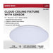 SATCO/NUVO 14 Inch LED Cloud Fixture With Sensor 17W CCT Selectable 2700K/3000K/3500K/4000K/5000K Round Shape White Finish 120V (62-1853)