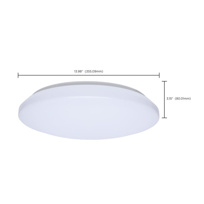 SATCO/NUVO 14 Inch LED Cloud Fixture With Sensor 17W CCT Selectable 2700K/3000K/3500K/4000K/5000K Round Shape White Finish 120V (62-1853)