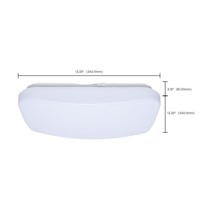 SATCO/NUVO 14 Inch LED Cloud Fixture 17W CCT Selectable 2700K/3000K/3500K/4000K/5000K Square Shape White Finish 120V (62-1856)