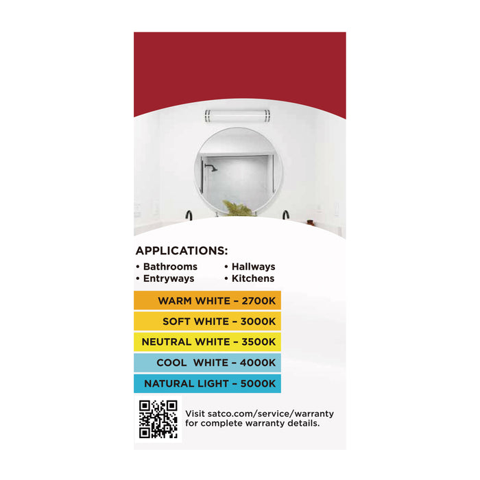 SATCO/NUVO Glamour LED 25 Inch Vanity CCT Selectable 2700K/3000K/3500K/4000K/5000K Brushed Nickel Finish (62-1871)