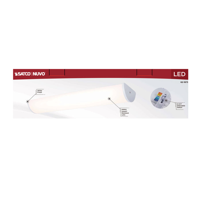SATCO/NUVO Crispo LED 25 Inch Vanity CCT Selectable 2700K/3000K/3500K/4000K/5000K White Finish (62-1873)