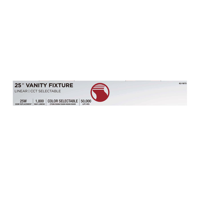 SATCO/NUVO Crispo LED 25 Inch Vanity CCT Selectable 2700K/3000K/3500K/4000K/5000K White Finish (62-1873)