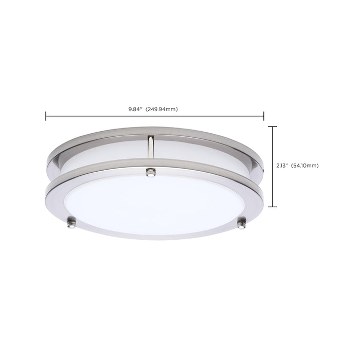 SATCO/NUVO Glamour LED 10 Inch Flush Mount CCT Selectable 2700K/3000K/3500K/4000K/5000K Brushed Nickel Finish (62-1875)