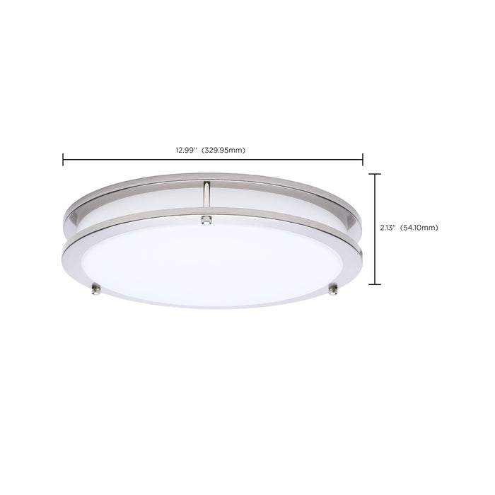 SATCO/NUVO Glamour LED 13 Inch Flush Mount CCT Selectable 2700K/3000K/3500K/4000K/5000K Brushed Nickel Finish (62-1876)