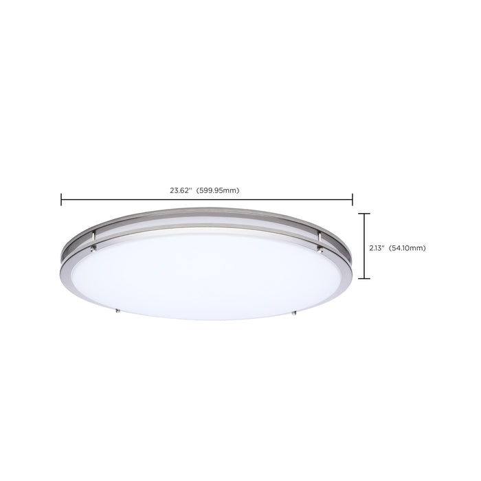 SATCO/NUVO Glamour LED 24 Inch Flush Mount CCT Selectable 2700K/3000K/3500K/4000K/5000K Brushed Nickel Finish (62-1878)