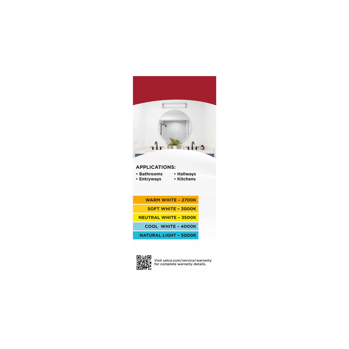 SATCO/NUVO Glamour LED 25 Inch Linear Flush Mount CCT Selectable 2700K/3000K/3500K/4000K/5000K Brushed Nickel Finish (62-1879)